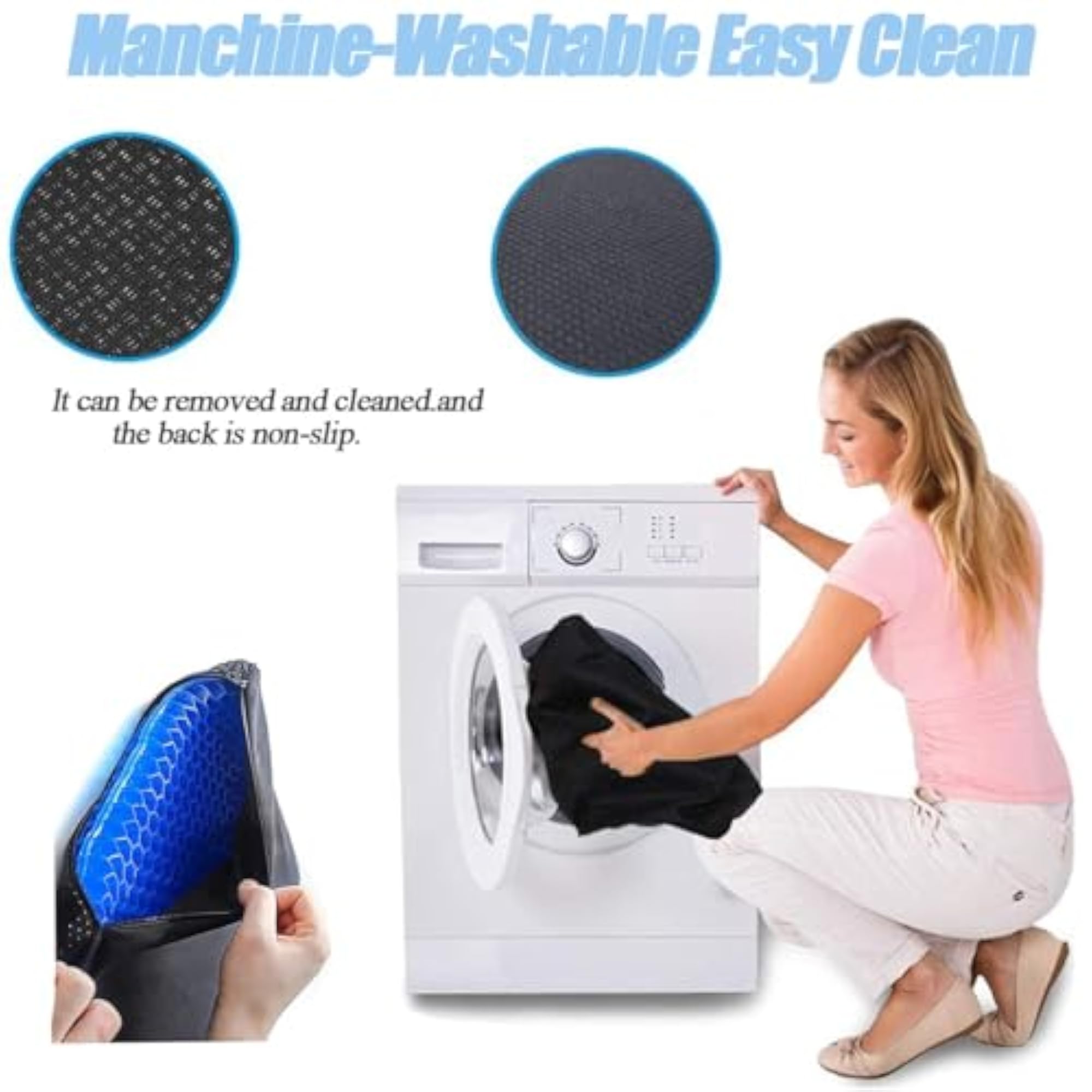 Gel Seat Cushion for Long Sitting, Thick & Extra Large